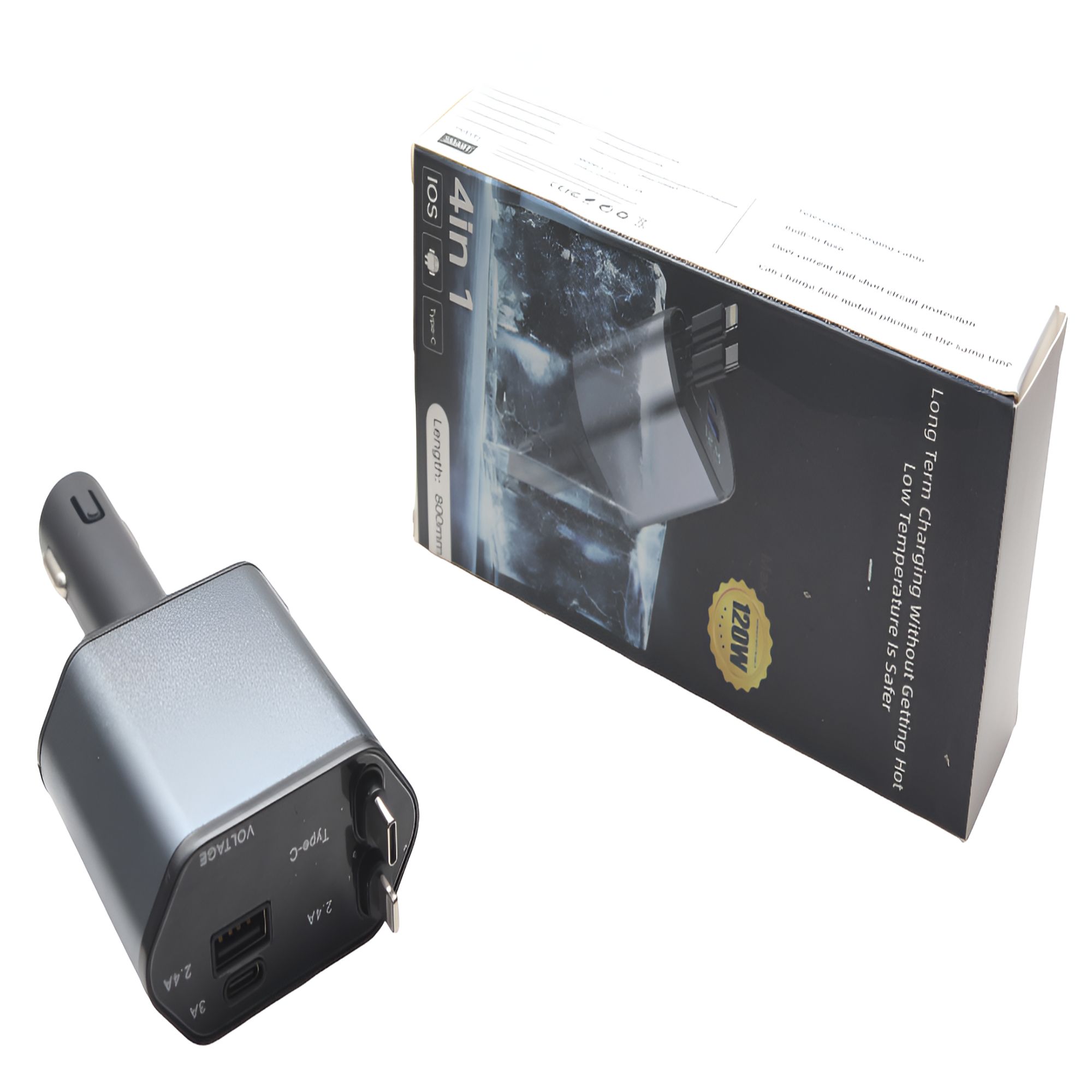 Multiple Flexible Cables Car Charger Buy Multiple Flexible Cables Car Charger in Kenya. Charge multiple devices at once with fast charging, flexible built-in cables, and universal compatibility for Android and iPhone users.